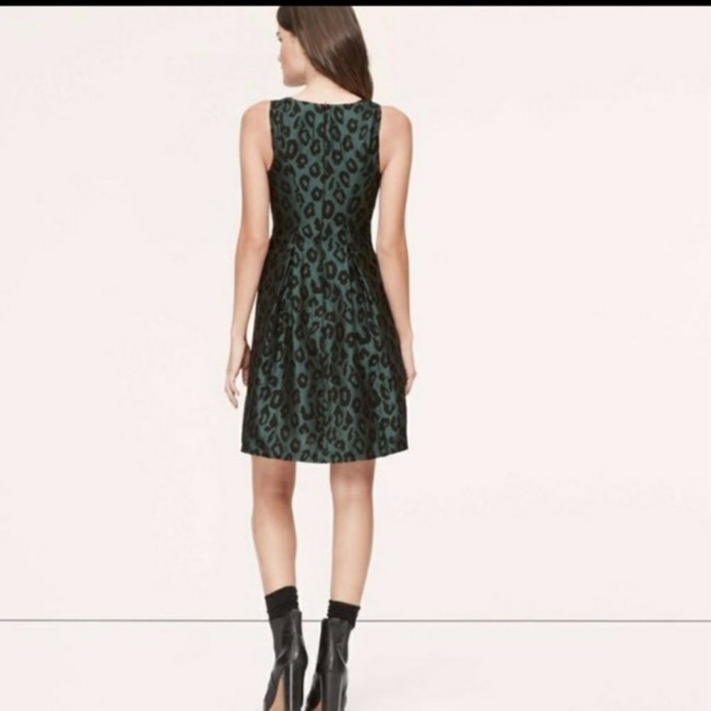 Ann Taylor Loft Green Cheetah Print Dress NWT - Picture 3 of 14